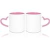 MR.R Tazze da caffè vuote sublimazione da 311,8 g, tazza bianca con tazza di colore rosa interna e manico a cuore, set da 2
