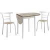 Momma Home - Set di Tavoli e Sedie da Cucina - Modello Leva - Tavolo Semicircolare con Piano Allungabile - Ideale per Spazi Ridotti - Finitura in Rovere e Bianco - 55/115 x 61 x 74 cm