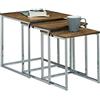 Relaxdays Tavolini da Salotto, Set da 3, Sovrapponibili, Multiuso, H x L x P: 42 x 40 x 40 cm, da Divano, Color Naturale