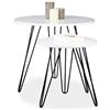 Relaxdays set 2 pezzi tavolino salotto rotondo legno e metallo HxD 52x60 cm per divano, soggiorno, laccato lucido bianco