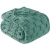 Exclusivo Mezcla Coperta Plaid Pile di Flanella per Divano, 220x240 CM Coperta Letto Matrimoniale con Motivo a Scacchi, Morbida e Calda, Verde grigiastro
