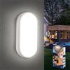 Letlit Lampada con Sensore di Movimento, 18W 1800LM Applique da Parete Interno, IP54 Plafoniera Led Soffitto Ovale Esterno Luci, 4000K Applique Luce Bagno per Balcone Scale Corridoio Garage, 1 Pezzo