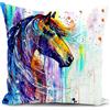 HUASHUZI cavallo federe cuscini per divano 40 x 40 equitazione regali ragazza regalo donna cavalli accessori copricuscini 40x40 decorativi cuscino soggiorno camera da letto