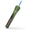 Juspota Accendino Jet Flame Ricaricabile, 13cm Antivento a Gas Butano con Fiamma Regolabile, Accendigas, Accendino Gas - Verde Grigio