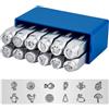 BENECREAT 12 Pack 6mm Timbri di Design, Timbri per Punzonatura inmetallo (Animali con Tema Vegetale) Valigetta Portautensili-Utensili in Acciaio al Carbonio Elettrolitico Gioielli Pelle