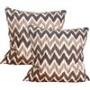 TRESMESTRES Federe Cuscini per Divano - Design Mediterraneo, Colori Vivaci, Skipper Ikat - Copricuscini per Divano Quadrati - Federe Cuscini Divano 45x45 cm - Pack 2, Marrone