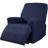 WWQQKJ Copripoltrona Jacquard Elasticizzato per Poltrona reclinabile Relax con Tasche copridivano salvadivano(Blu)