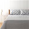 Bassetti Zucchi, Completo Letto Matrimoniale, Collezione Bouquet, 100% Cotone, Grigio con Motivo Floreale