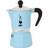 Bialetti Rainbow Caffettiera Colorata, Alluminio, Azzurro, 6 Tazze