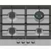 Siemens EC6A5HI90 Iq500 Piano cottura a gas cm. 59 - Corona multipla 1 - Inox - Larghezza 59 cm - Numero fuochi 4 - Profondità 52 cm - Potenza 8000 W - Manopole - Griglie Ghisa