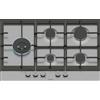 Siemens EC7A5SI90 Iq500 Piano cottura a gas cm. 75 - Corona multipla 1 - Comandi frontali - Inox - Larghezza 75 cm - Numero fuochi 5 - Profondità 52 cm - Potenza 12500 W - Manopole - Griglie Ghisa