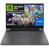 HP Victus 16-r1005sl Notebook, Intel Core i7-14700HX, RAM 32GB DDR5-5600MHz, 1TB SSD, Display 16.1" FHD IPS 144Hz, RTX 4070 8GB, Wi-Fi 6, BLE, FreeDOS 3.0, 1 Mese di PC Game Pass incluso, Nero