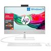 HP Pavilion 24-ca0000sl All-in-One, AMD Ryzen 5 5500U, 16GB RAM LPDDR4, 512GB SSD NVMe, Grafica Integrata AMD, Display da 23.8" FHD IPS, Wi-Fi, Webcam FHD, Windows 11, Non è Touch, Bianco, 24"