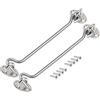 ZiYuya 2pcs Chiusura a gancio e occhiello in acciaio inox, gancio e chiavistello a occhiello, gancio porta, gancio per cancello della cabina, gancio blocca finestra chiusura 8 inch