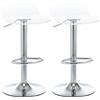 HOMCOM Set 2 Sgabelli da Bar con Altezza Regolabile, Sgabelli da Cucina Alti con Seduta Girevole e Poggiapiedi in Metallo e Acrilico, 39x39x67-87 cm, Trasparente
