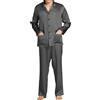 LIU . JO MILANO Pigiama Uomo in Raso Maglia Aperta con Bottoni e Pantalone Lungo Art. DL 524 (IT, Testo, L, Regular, Regular, Grigio)