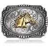 BBOTEN Fibbia per cintura occidentale per uomo donna cowboy rodeo cavallo croce celtica fibbia per cintura Texas antico Longhorn fibbie per cintura, Grigio, Small