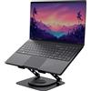 Trust Zeff Supporto PC Portatile Ergonomico con Rotazione a 360 Gradi, Altezza Regolabile, Supporto Laptop 16" Pieghevole, Rialzo PC Portatile per MacBook Tablet Scrivania Accessori Ufficio - Nero