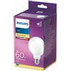 Philips Lighting Philips LED Lampadina Globo, 60 W, E27, Luce Bianca Calda, Non Dimmerabile, 14 x 9.5 x 9.5 cm [Classe di efficienza energetica E]