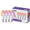 WiZ Lampadina Smart WiFi Candela Smerigliata, 40W, E14, 4 Pezzi, Tecnologia SpaceSense, Controllo Vocale, Luce Bianca Calda o Fredda, Dimmerabile