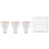EGLO connect.z Set di 3 lampadine LED Smart Home GU10, con interruttore, ZigBee, app e controllo vocale Alexa, dimmerabile, luce bianca calda e fredda, RGB, 345 lumen, 4,9 W