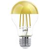 EGLO E27 LED, lampadina a specchio color oro, antiabbagliante, 7,5 Watt (equivalente a 60 Watt), 806 lumen, luce bianco caldo, 2700k, lampadina a specchio, lampadina Edison A60, Ø 6 cm