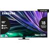 Samsung TV QE55QN85DBTXZT Neo QLED 4K Mini LED, Smart TV 55" Processore NQ4 AI Gen2, Simple Chamfer, DVBT-2, Q-Symphony & Dolby Atmos, Integrato con Alexa, Carbon Silver 2024