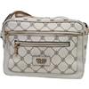 COVERI COLLECTION Borsa Donna Spallaccia Francesina in Ecopelle Stampa Personalizzata Multitasche Tracolla Regolabile in tessuto Personalizzato Coveri. (BEIGE)