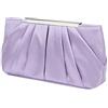 Jywmsc Borsa da sera in raso da donna Elegante pochette da sera plissettata in raso per donna Borsa da sposa in argento