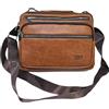 COVERI COLLECTION Borsello Tracolla In Ecopelle Orizzontale Multitasca Grande Capiente Borsa Vintage a Spalla e Mano Zip Art.6679 Misure 30X22X10 (MARRONE)
