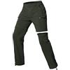 Cycorld Pantaloni Cargo Escursionismo Donna Zip off Impermeabile Pantaloni Passeggiata Leggero Quick Dry Convertibile Stretch Outdoor Casual con 5 Tasche(Verde Militare, M)