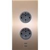 Caressi Presa angolare 2ST220 - Presa a 2 prese con 2 porte USB per il montaggio verticale in un angolo, in acciaio inox, 230 V