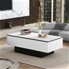 PD1 Tavolino da Salotto Moderno Estensibile in MDF, con 2 Cassetti e Meccanismo Push-to-Open, 102x60x40 cm, Bianco
