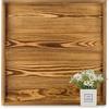 Hanobe Vassoio decorativo grande in legno, rettangolare, extra grande, in legno bruciato, con manico, piatto da portata XXL, per pouf, soggiorno, cucina, 50 cm