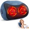 ELEHOT-Store 4D Shiatsu Massaggiatore con Funzione di Riscaldamento, Elettrici Cuscino Massaggiante, Cuscini per Massaggi per 3 Velocita con Cambio di Direzione, Casa, Ufficio, Come, Regalo