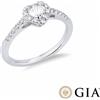Gioielli di Valenza Anello con diamante taglio cuore 0.30ct GIA in oro bianco 18k