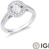 Gioielli di Valenza Anello con diamante taglio brillante 1.00ct IGI in oro bianco 18k