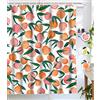 Lifeel Tenda da doccia color pesca, tenda da doccia con frutta e graziosa, design colorato e luminoso, in tessuto impermeabile, set con 12 ganci, rosa pesca, 183 x 183 cm