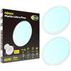 CLAR - Lampada da soffitto per soggiorno, camera da letto, 40 cm, rotonda, LED, bianco freddo 6000 K, 40 W (confezione da 2)