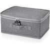 MICHIHOMIE Scatola Richiudibile Con Coperchio In Tessuto Con Lucchetto A Combinazione Per Vestiti E Giocattoli 30 X 20 X 14 Cm