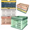 Bocguy 4Pezzi Cassetta Plastica Pieghevoli, Cassette Plastica con Maniglia, Scatola Portaoggetti Pieghevole, Cesto di Stoccaggio Pieghevole, Cestini Portaoggetti per Cucina, Bagno, Ufficio (30x20x15cm)