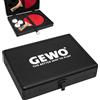 GEWO Doppia valigia per racchette da ping pong in alluminio - Custodia robusta per 2 racchette e 3 palline - Borsa da ping pong antiurto con chiusura sicura - Ideale per tornei e allenamento