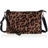 befen Piccola borsa a tracolla in vera pelle per le donne pochette portafoglio, Marrone leopardato, S, Borse a tracolla