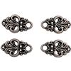 Hartmann-Knöpfe Hartmann Bottoni 4 pezzi (2 paia) graziosi ganci per costume Dirndl Mieder Coursage Argento antico in metallo, da cucire 25 mm x 15 mm