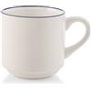 H&H Set 6 mug Essence in porcellana bianca linea blu cc 300
