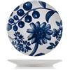 H&H Set 6 piatti frutta Grandiflora in porcellana decorata blu cm 19
