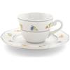H&H Set 6 tazze caffè con piattino Maria Teresa in porcellana bianca decorata cc 90