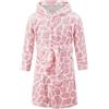 JZLPIN Unisex Bambino Cappuccio Accappatoio Bambini Flanella Pigiama Vestaglia per Ragazzi Ragazze 2 anni Rosa