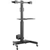 Techly Professional Trolley da pavimento con mensola e porta PC per 2 TV LCD, LED, Plasma 13''-32''