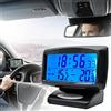 Riloer Termometro per orologio da auto, orologio digitale 2 IN 1 e Themp con display a LED per auto da interno e da esterno